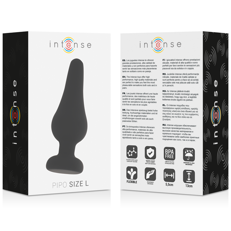 INTENSE - ANALPLUG PIPO L SCHWARZES SILIKON 13 CM – Bild 4