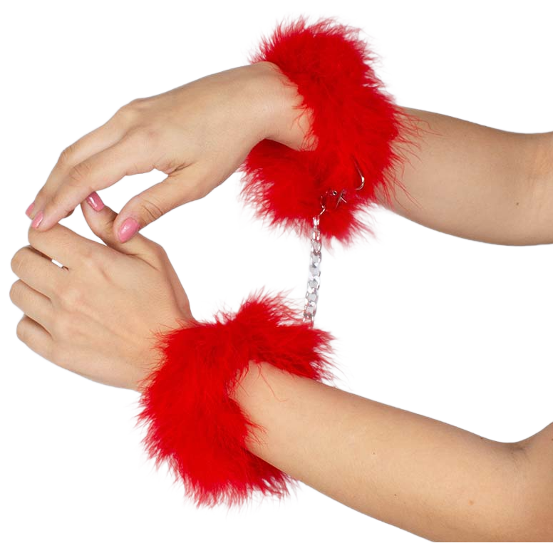 SECRETPLAY - ROTE MARABOU-HANDSCHELLEN – Bild 4