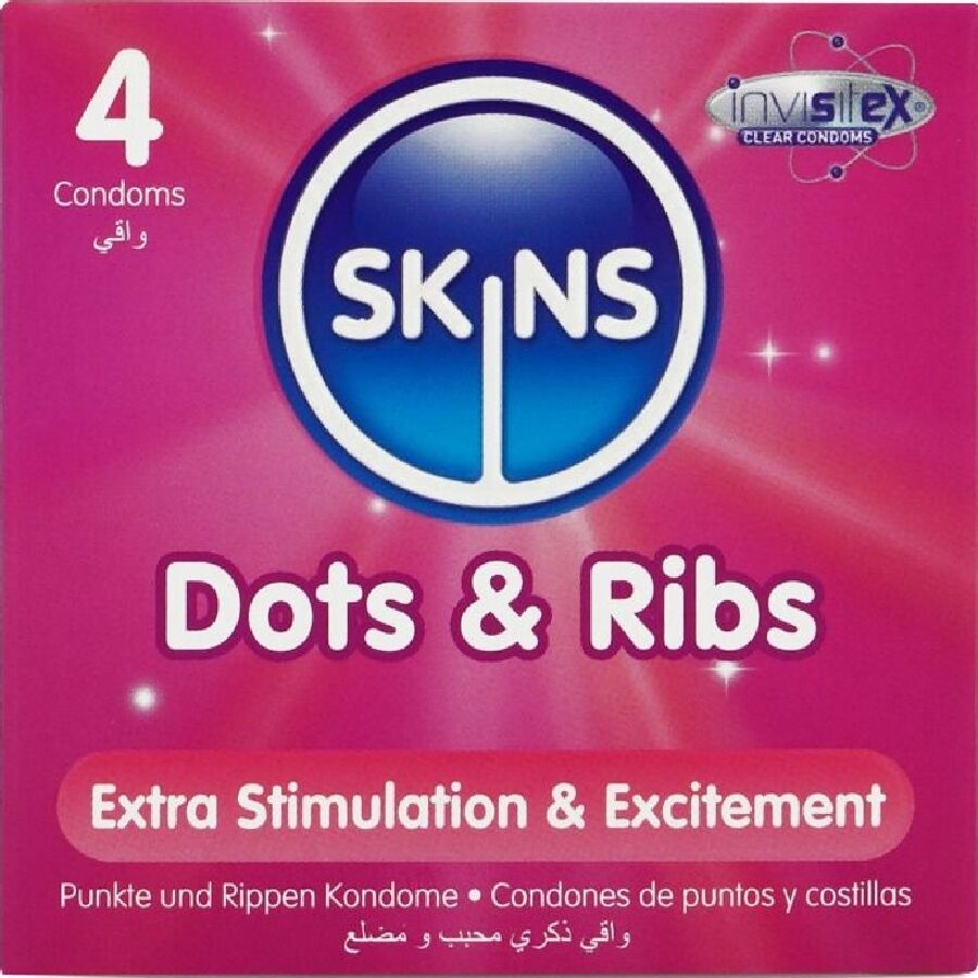 SKINS - DOTS  RIBS PREMIUM-KONDOME 4ER-PACK