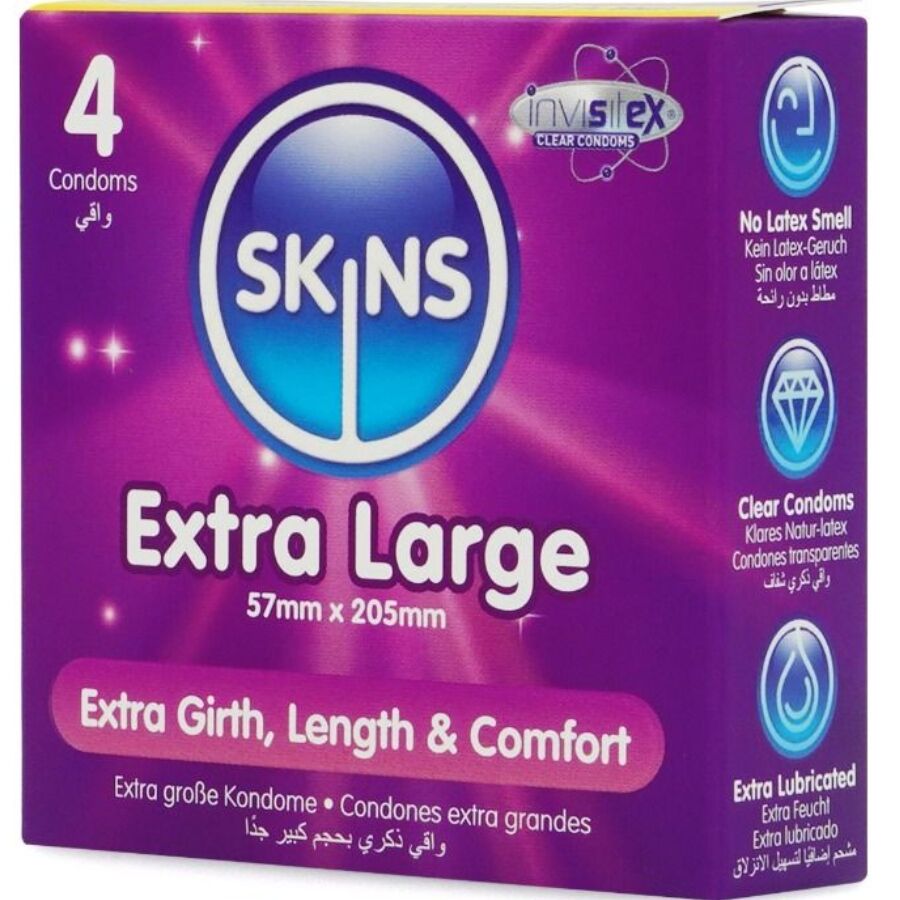 SKINS - EXTRA GROSSE PREMIUM-KONDOME PACKUNG 4 – Bild 2