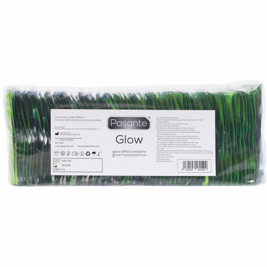 PASANTE - GLOW-KONDOMBEUTEL 144 EINHEITEN