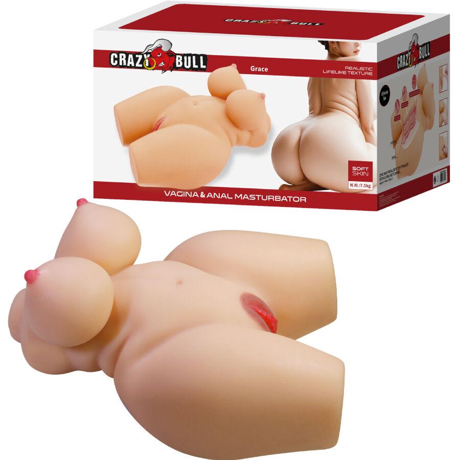 CRAZY BULL - GRACE REALISTISCHER WEIBLICHER TORSO VAGINA UND ANAL 7,5 KG