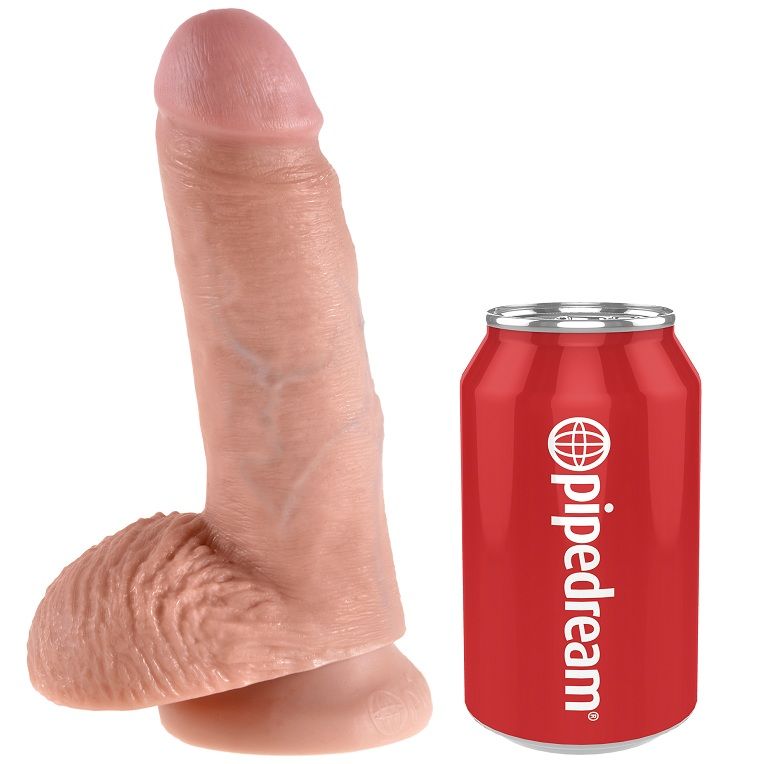 KING COCK - 7 DILDO FLEISCH MIT EIER 17.8 CM – Bild 3