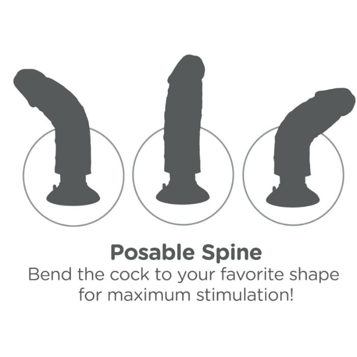 KING COCK - VIBRATORDILDO MIT HODEN 23 CM NATUR – Bild 5