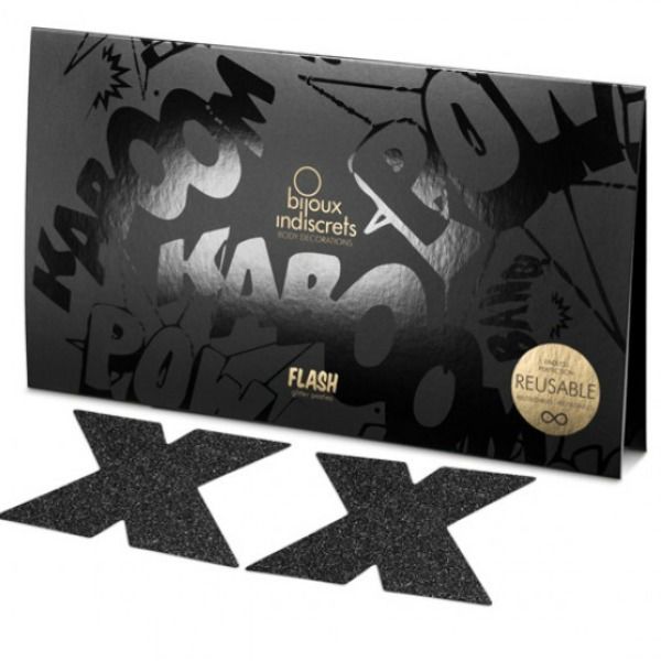 BIJOUX - INDISCRETS FLASH CROSS SCHWARZE NIPPELKAPPEN – Bild 3