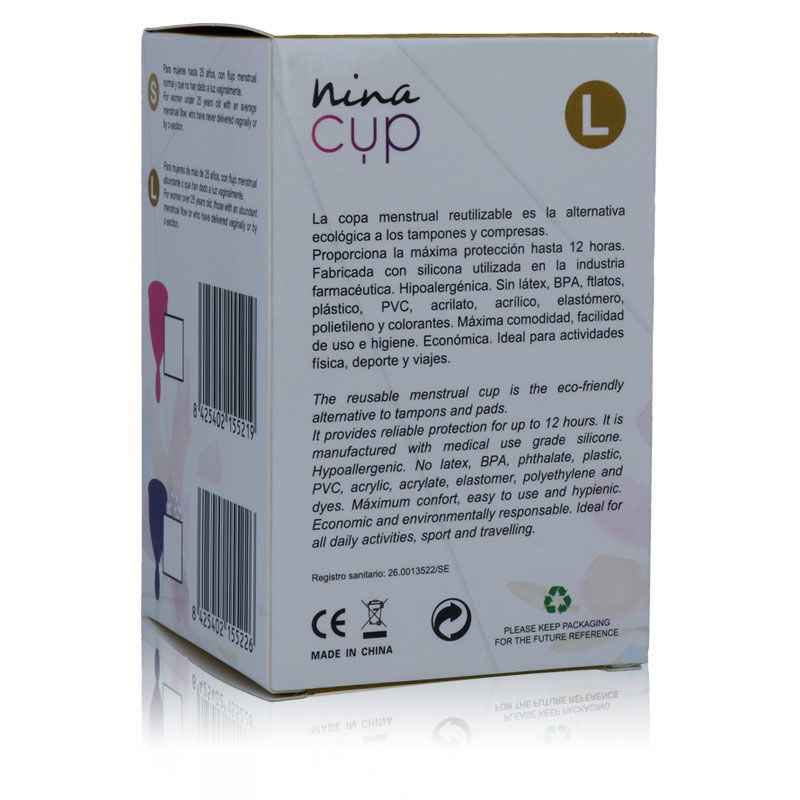 NINA KIKÍ - MENSTRUAL CUP ROSA - GRÖSSE L – Bild 5